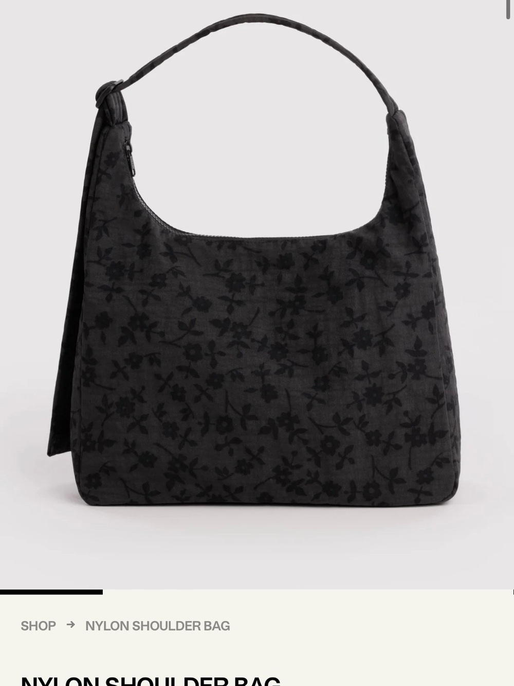BAGGU Nylon Shoulder Bag - Charcoal Ditsy Floral